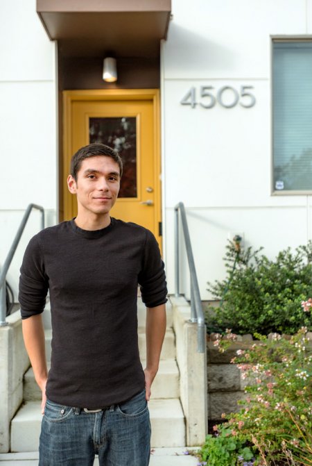 Seattle homeowner Ty Williams considers himself lucky to have found his condo on the second day of house hunting. (Photo by Salinas Holcomb)